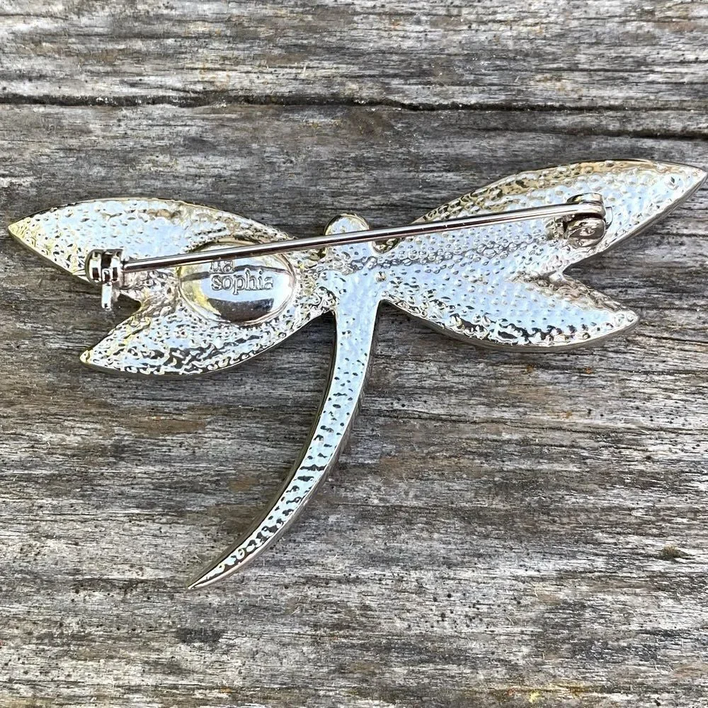 Lia Sophia Multicolored Dragonfly Brooch/Pin. EUC!